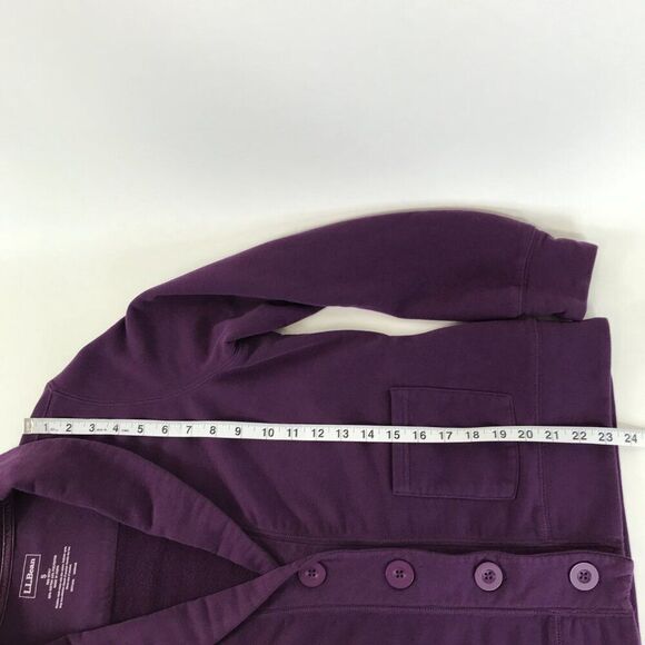 L.L. Bean Cowl Neck Button Down Cardigan Women's Small Purple Pockets Knit - Picture 10 of 11